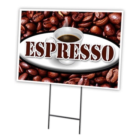 Espresso Yard Sign & Stake Outdoor Plastic Coroplast Window